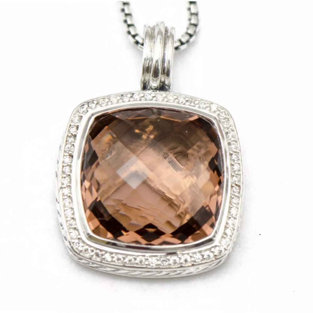 David Yurman Morganite Albion 20mm Diamond Necklac